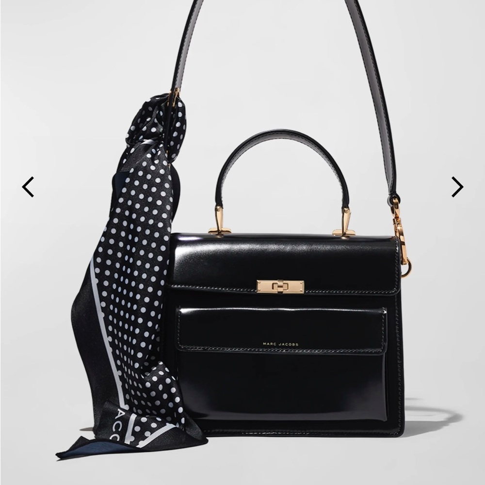 Uptown Flap Leather Shoulder Bag w/ Scarf- Marc Jacobs